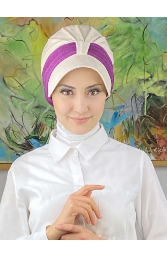 Lilac Color Ready to Wear Turban 19FSPK72-07