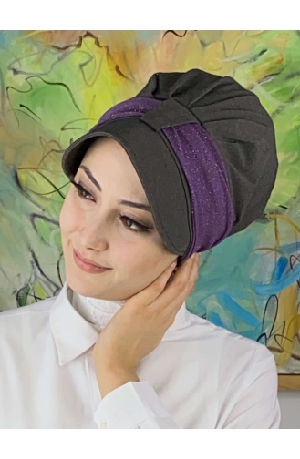 Dark Purple Ready to Wear Turban 19FSPK90-01