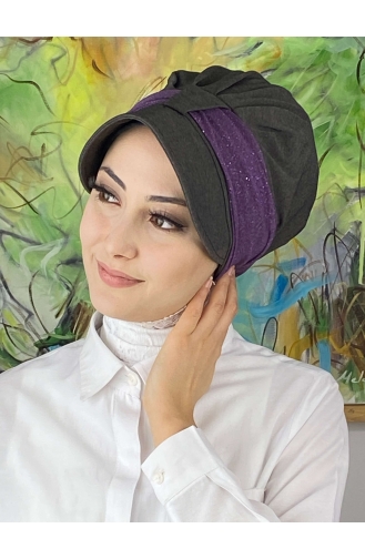 Dark Purple Ready to Wear Turban 19FSPK90-01