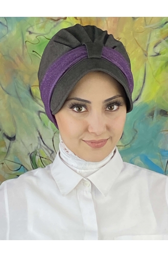 Dark Purple Ready to wear Turban 19FSPK90-01