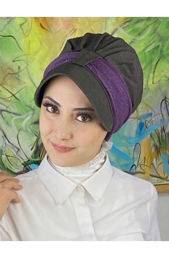 Dark Purple Ready to Wear Turban 19FSPK90-01