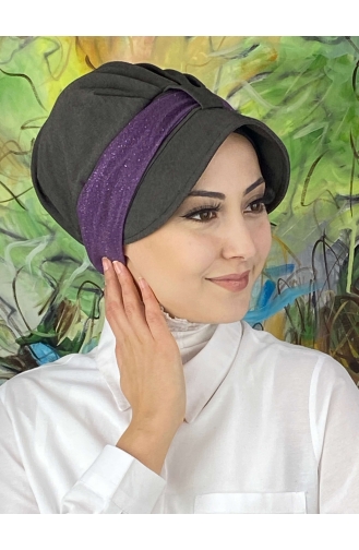 Dark Purple Ready to Wear Turban 19FSPK90-01