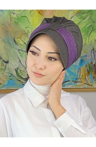 Dark Lilac Ready to Wear Turban 19FSPK90-02