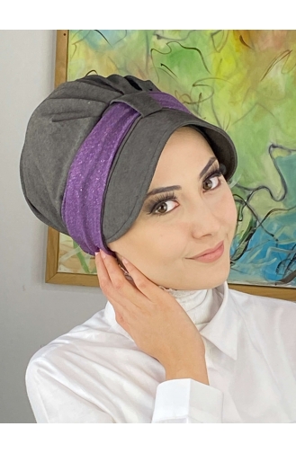 Dark Lilac Ready to Wear Turban 19FSPK90-02