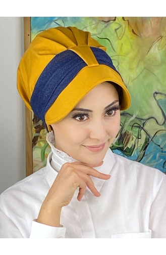 Mustard Ready to wear Turban 19FSPK113-01