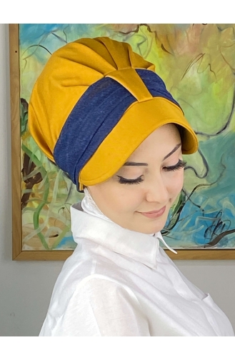 Mustard Ready to wear Turban 19FSPK113-01