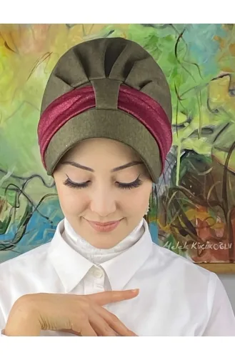 Claret Red Ready to Wear Turban 19FSPK84-03