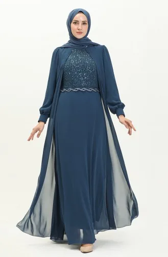 Chiffon Abendkleid 52842-01 Petrol 52842-01