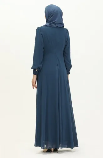 Chiffon Abendkleid 52842-01 Petrol 52842-01