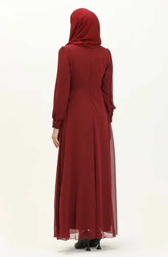 Chiffon-Abendkleid 52842-02 Burgunderrot 52842-02