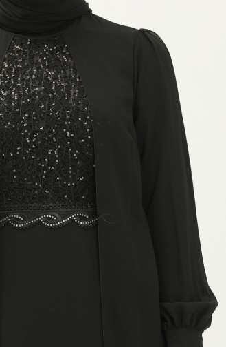 Chiffon Abendkleid 52842-03 Schwarz 52842-03