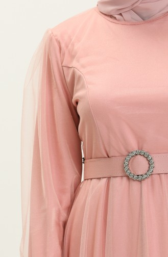 Tulle Evening Dress 2454-01 Powder 2454-01