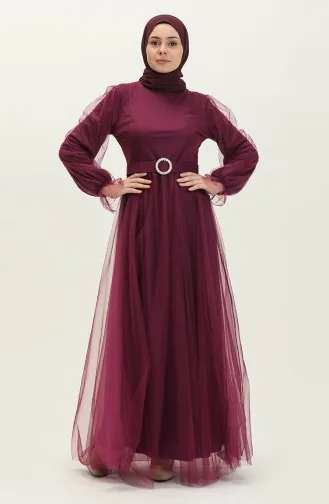 Geschröpftes Tüll-Abendkleid 2454-06 Lila 2454-06