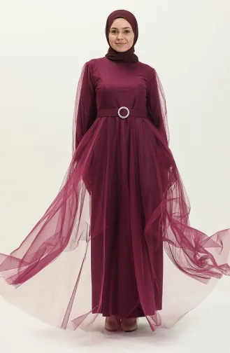 Geschröpftes Tüll-Abendkleid 2454-06 Lila 2454-06