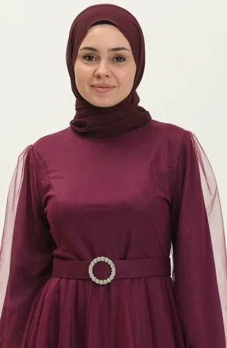 Geschröpftes Tüll-Abendkleid 2454-06 Lila 2454-06