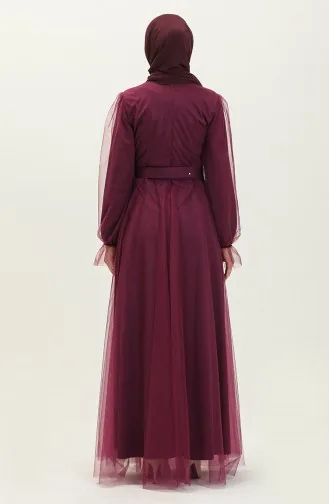 Geschröpftes Tüll-Abendkleid 2454-06 Lila 2454-06