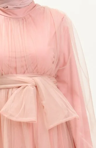 Tüll-Abendkleid mit gerafftem Rock 2456-03 Puder 2456-03