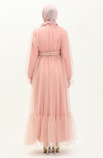 Tüll-Abendkleid mit gerafftem Rock 2456-03 Puder 2456-03