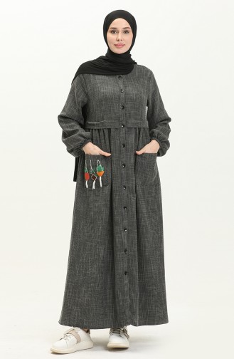 Robe Boutonnée Brodée 24Y8948-02 Noir 24Y8948-02