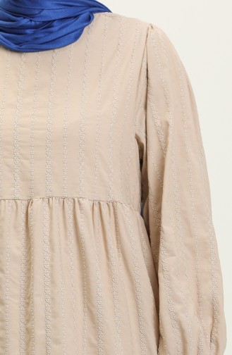 Robe à Manches élastiques 24Y8984-01 Beige 24Y8984-01