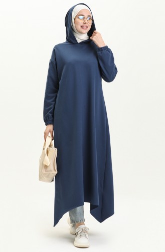 Tunique Sport Longue à Capuche 71004-03 İndigo 71004-03