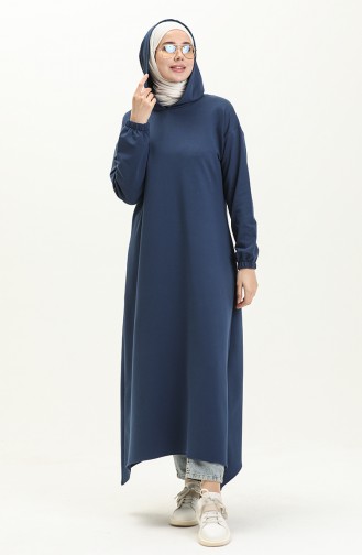 Tunique Sport Longue à Capuche 71004-03 İndigo 71004-03