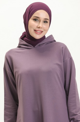 Hooded Long Sport Tunic 71004-04 Lilac 71004-04