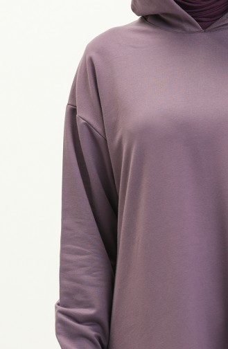 Hooded Long Sport Tunic 71004-04 Lilac 71004-04