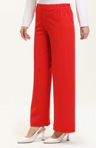 Wide Leg Elastic Waist Pants 2951-16 Red 2951-17