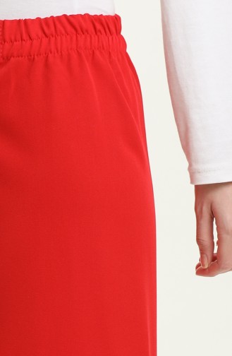 Pantalon Large à Taille Élastique 2951-17 Rouge 2951-17