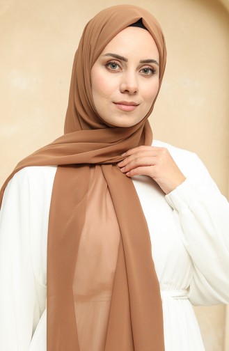 Nursema Nano Krep Şal 81003-14 Kahverengi