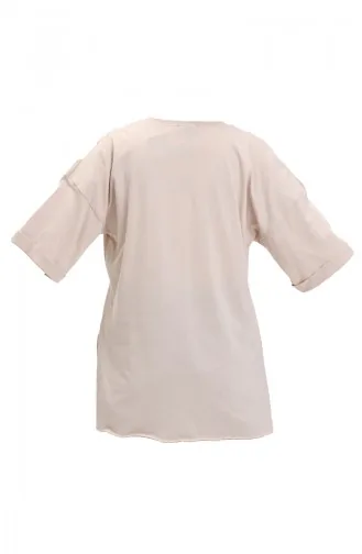 Printed Cotton T-shirt 20010-02 Beige 20010-02