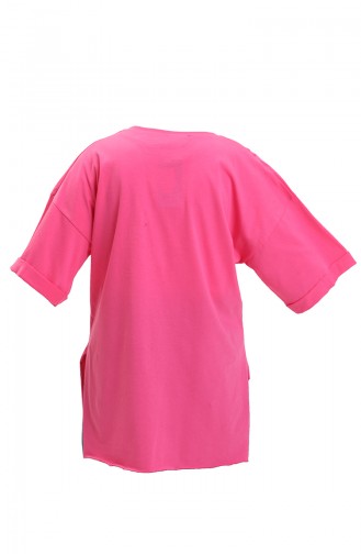 Bedrucktes Baumwoll-T-Shirt 20010-03 Fuchsia 20010-03