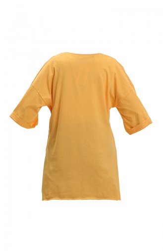 Printed Cotton T-shirt 20010-04 Yellow 20010-04