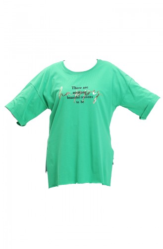 Printed Cotton T-shirt 20010-05 Green 20010-05