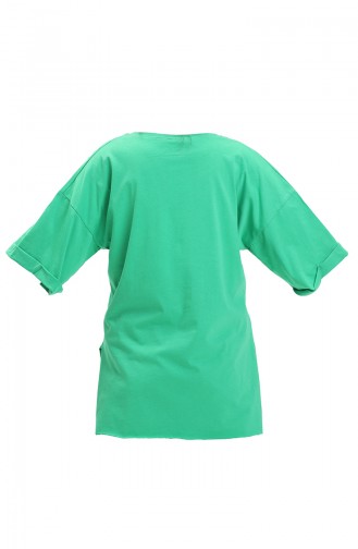 T-shirt en Coton Imprimé 20010-05 Vert 20010-05