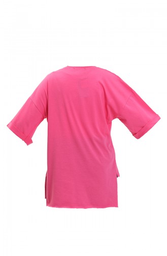 Printed Cotton T-shirt 20011-02 Fuchsia 20011-02
