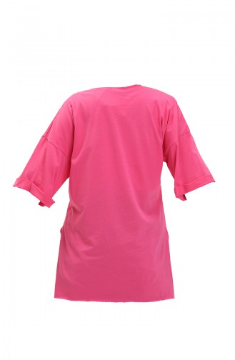Bedrucktes Baumwoll-T-Shirt 20012-03 Fuchsia 20012-03