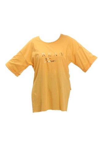 Printed Cotton T-shirt 20012-04 Yellow 20012-04