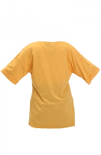 Printed Cotton T-shirt 20012-04 Yellow 20012-04