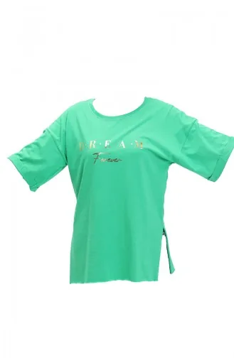 Printed Cotton T-shirt 20012-05 Green 20012-05