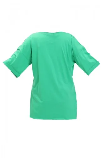 Printed Cotton T-shirt 20012-05 Green 20012-05