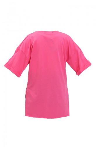 Bedrucktes Baumwoll-T-Shirt 20013-03 Fuchsia 20013-03