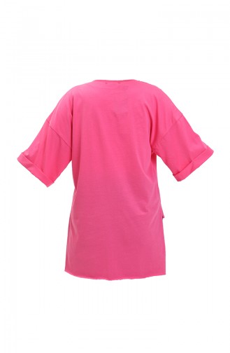 Printed Cotton T-shirt 20014-04 Fuchsia 20014-04