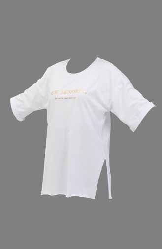 Bedrucktes Baumwoll-T-Shirt 20016-01 Schwarz 20014-07