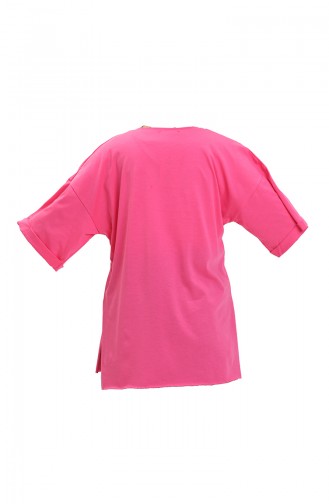 Bedrucktes Baumwoll-T-Shirt 20016-03 Fuchsia 20016-03