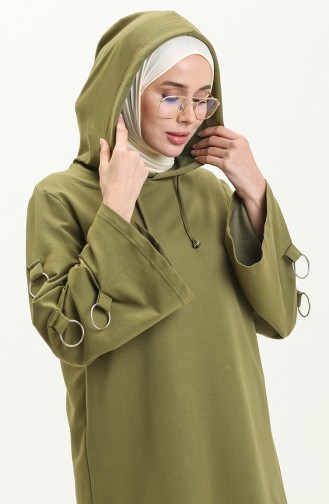 Ring Detailed Tracksuit Set 70016-05 Oil Green 70016-05