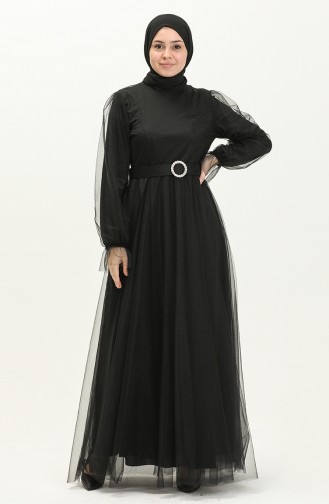 Tüll-Abendkleid mit Cups 2454-05 Schwarz 2454-05
