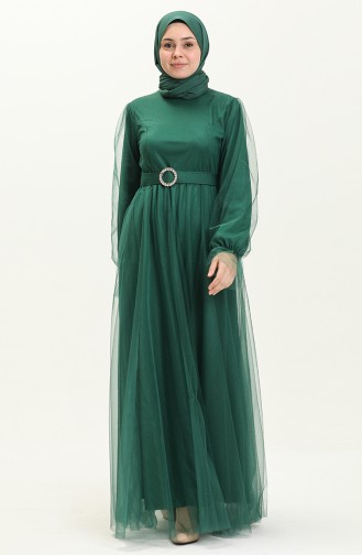 Tüll-Abendkleid mit Cups 2454-07 Smaragdgrün 2454-07