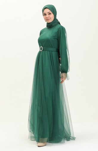 Tüll-Abendkleid mit Cups 2454-07 Smaragdgrün 2454-07